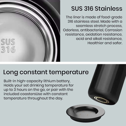 NiLKO N1 Pro 355ml Temperature Control Smart Travel Mug with LED Display