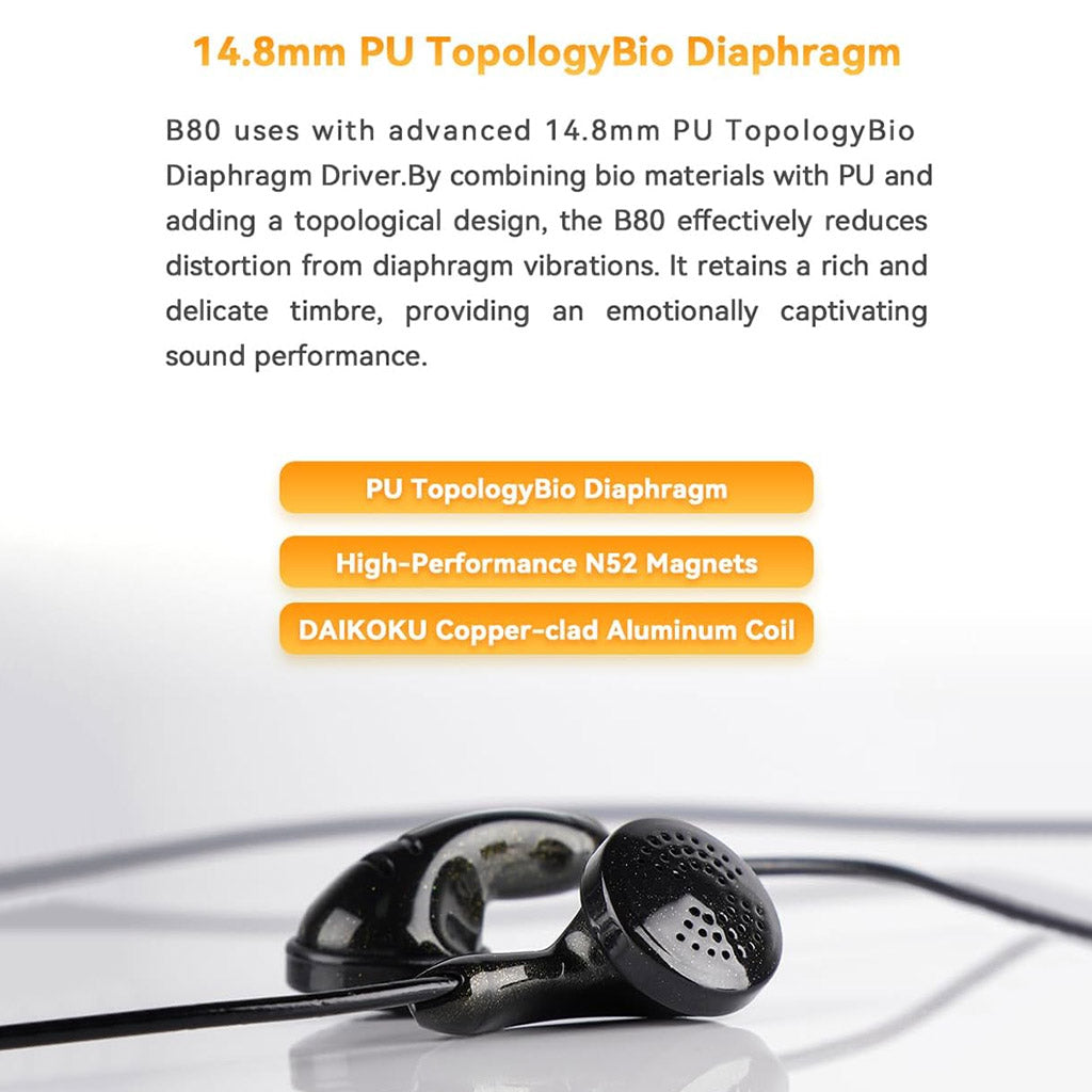 NiceHCK B80 Flathead Wired Earphones with High Performance N5 Magnets