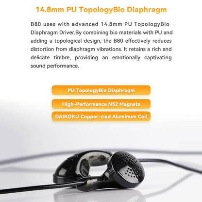 NiceHCK B80 Flathead Wired Earphones with High Performance N5 Magnets