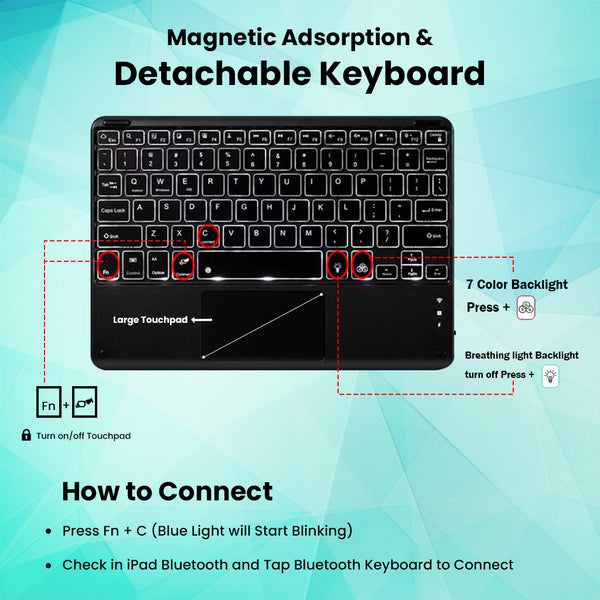 OP114T Keyboard Case for OnePlus Pad Go 11.35”/ Oppo Pad Air2 11.4” 2023 - 7