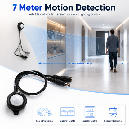 Smart home PIR motion sensor with 7-meter detection range