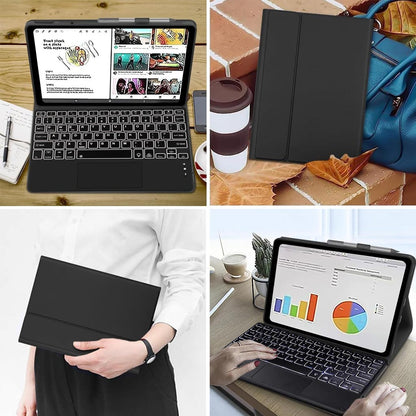 Multi-angle keyboard case for Lenovo Tab M11 and Moto Pad 60 Neo, ideal for work, travel, and presentations with detachable folio design.
