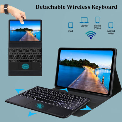 Detachable wireless keyboard case for Lenovo Tab M11, supports iPad, Android tablets, and phones, ideal for multitasking and portability.