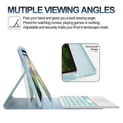 Adjustable viewing angles for Keyboard Case for Samsung Galaxy Tab S9 Plus 12.4 inch with honeycomb design for stability.