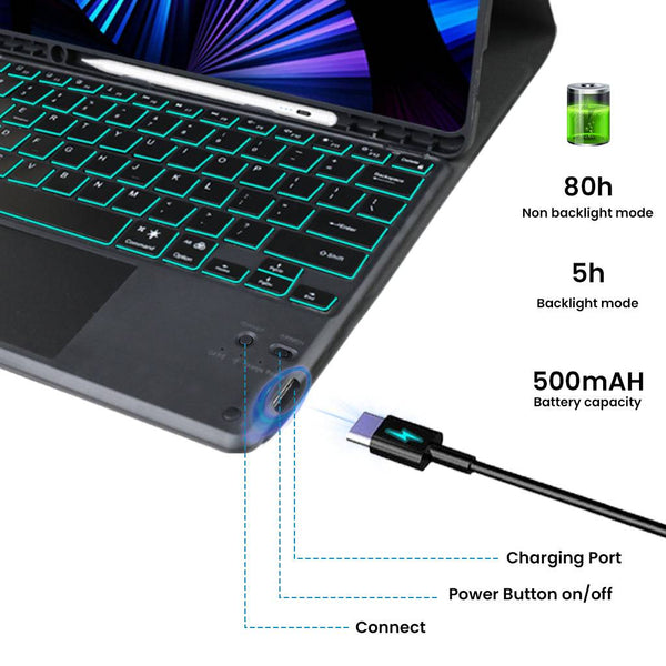 PST-X610 Keyboard Case for Samsung Galaxy Tab S9 Plus 12.4 inch/ S9 FE+ - 9