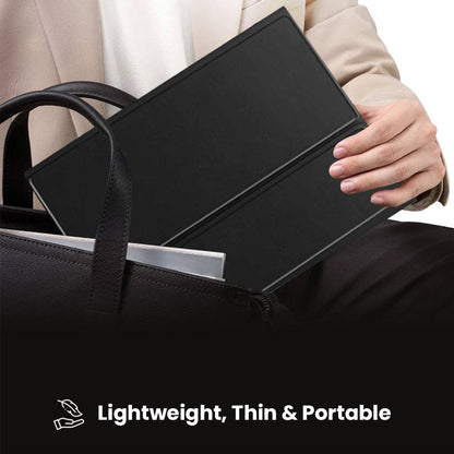 Slim and portable Keyboard Case for Samsung Galaxy Tab S9 Plus 12.4 inch fits easily into bags for travel and work.