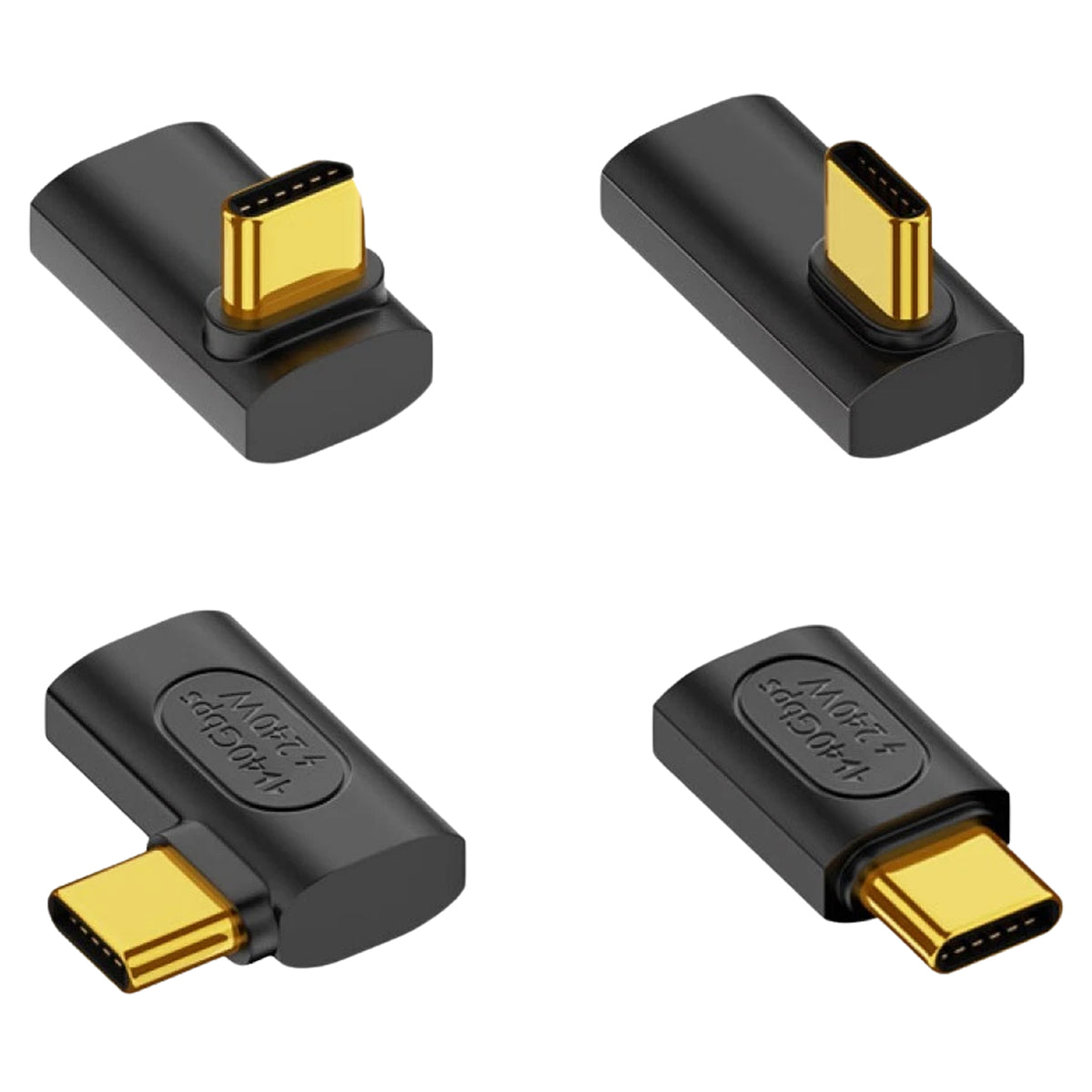 Multiple black USB C adapters with gold-plated connectors, compact and portable for multimedia and high-speed data transfer, SKU: TP-CA223-STRGT-Adptr-Blk-CM-CF