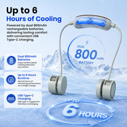 TECPHILE – DQ207Pro Portable Neck Fan with Cooling Mode Hands-Free Bladeless Fan