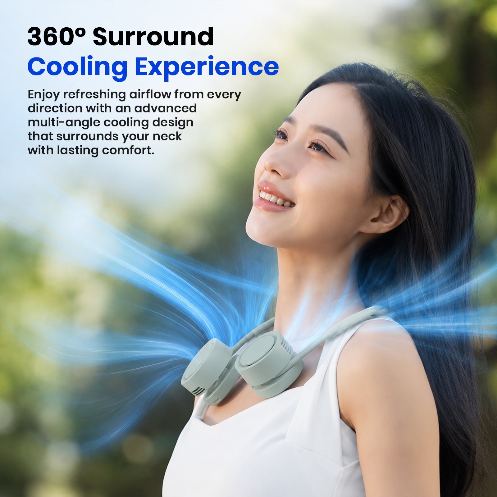 TECPHILE – DQ207Pro Portable Neck Fan with Cooling Mode Hands-Free Bladeless Fan