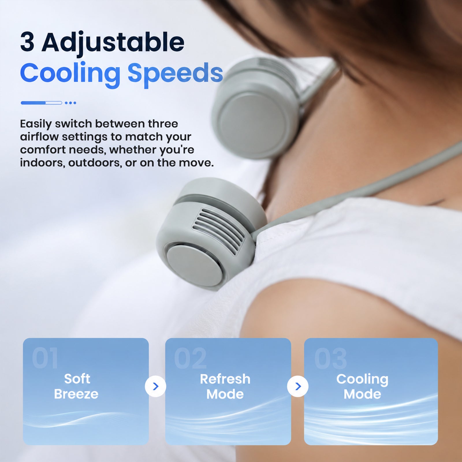 TECPHILE – DQ207Pro Portable Neck Fan with Cooling Mode Hands-Free Bladeless Fan