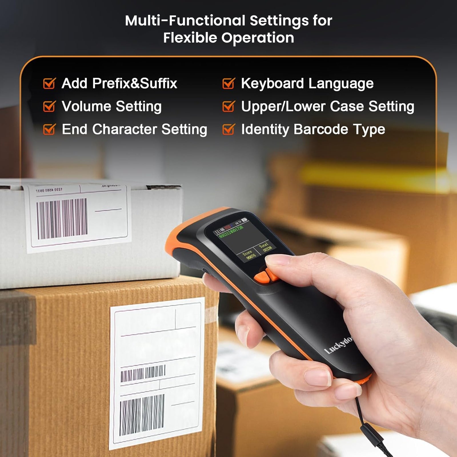 LUCKYDOOR K-82 1D & 2D Portable Wireless Barcode Scanner for iOS PC POS