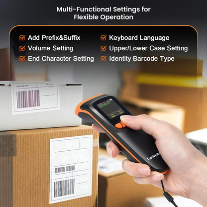 LUCKYDOOR K-82 1D & 2D Portable Wireless Barcode Scanner for iOS PC POS