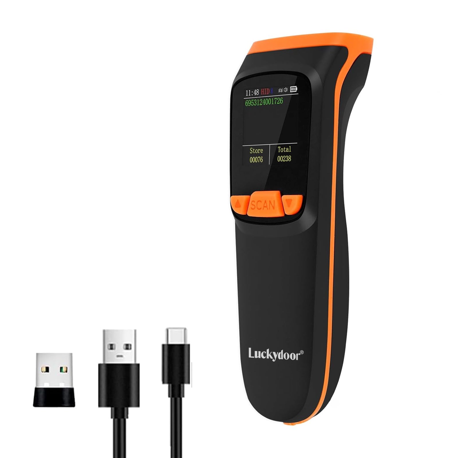 LUCKYDOOR K-82 1D & 2D Portable Wireless Barcode Scanner for iOS PC POS