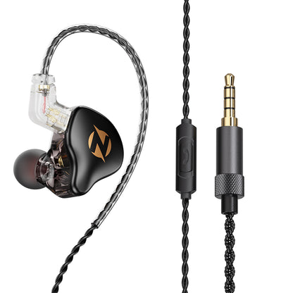 QKZ AK9 Pro in-ear monitor with braided cable and gold-plated 3.5mm jack