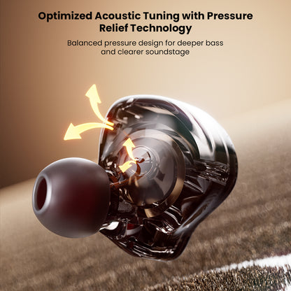 QKZ AK9 Pro in-ear monitor with pressure relief technology