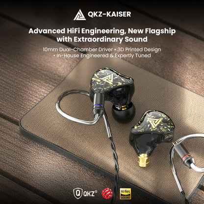 QKZ - Kaiser 10mm Dual Dynamic Driver HiFi In-Ear Monitor Earphones