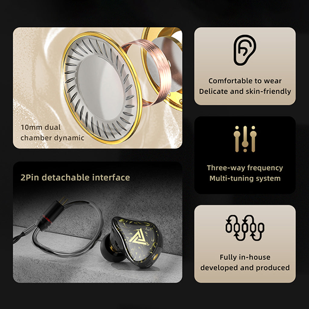 QKZ - Kaiser 10mm Dual Dynamic Driver HiFi In-Ear Monitor