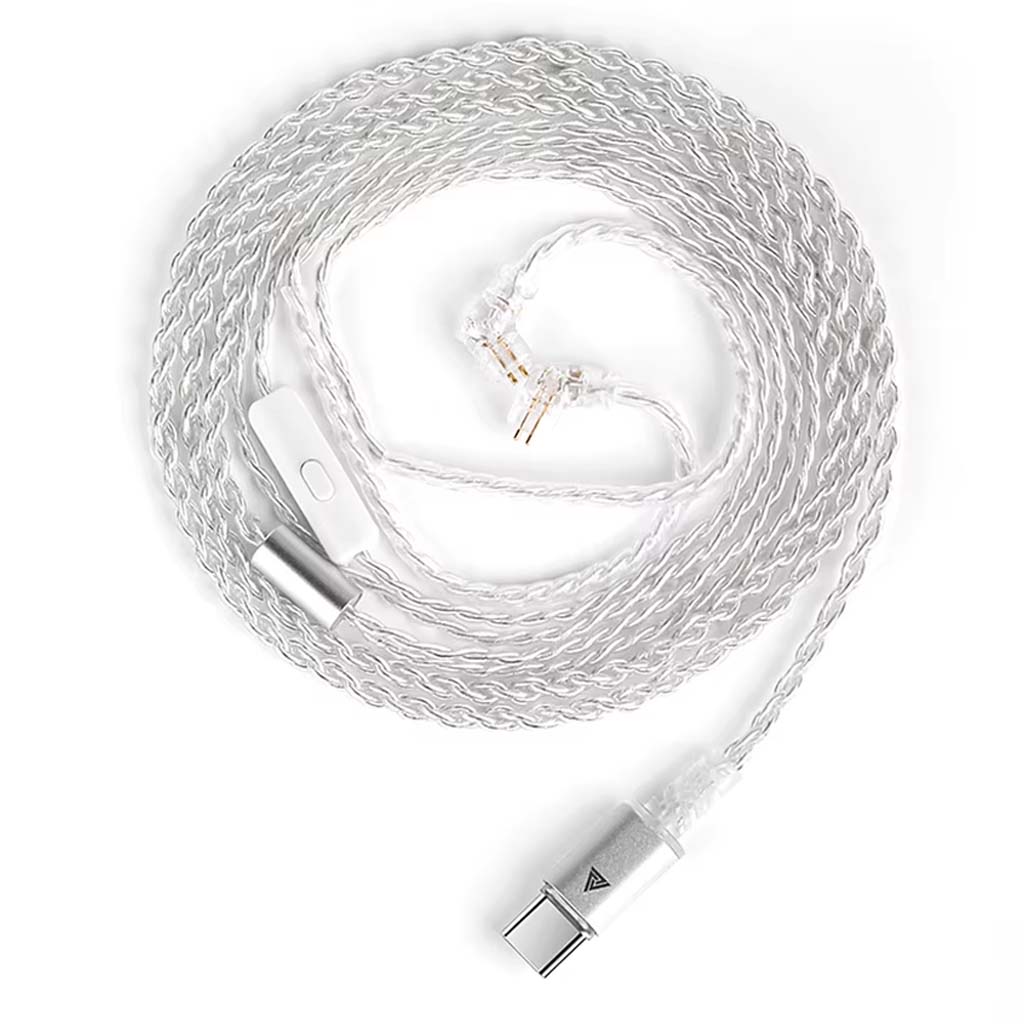 QKZ-TC 100 IEM to USB Type-C Audio Cable Silver