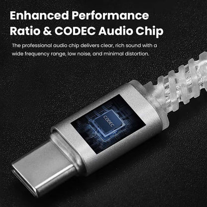 QKZ-TC 100 IEM to USB Type-C Audio Cable with Codec Audio Chip 