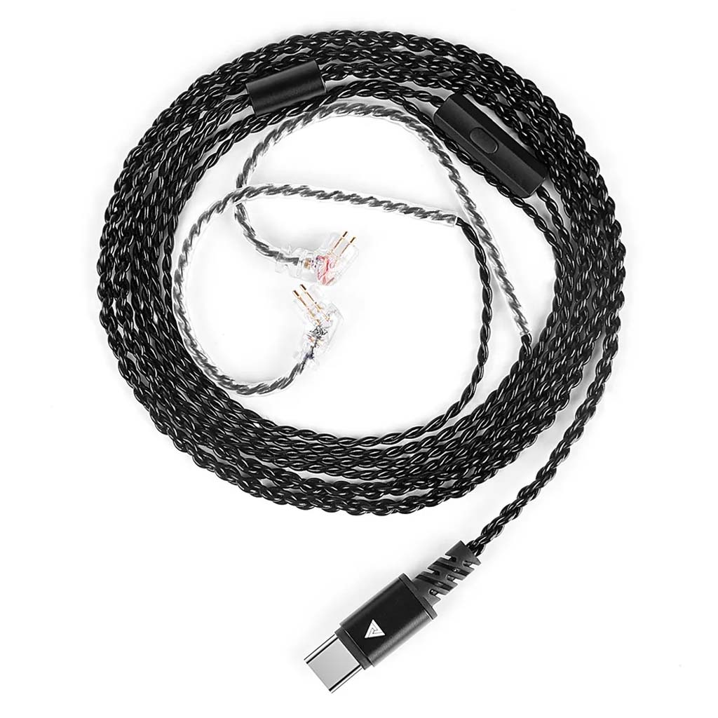 QKZ-TC 100 IEM to USB Type-C Audio Cable Black