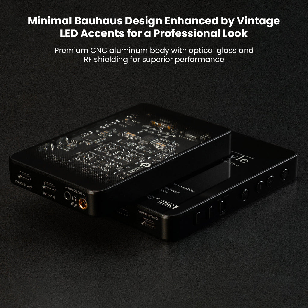 Close-up of Questyle Sigma DAC circuit board with technical specifications