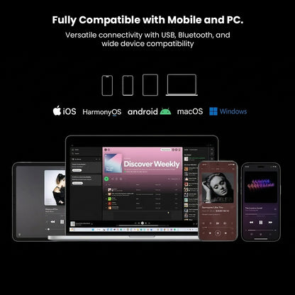 Smartphone and laptop with Questyle Sigma DAC for wireless high-res audio