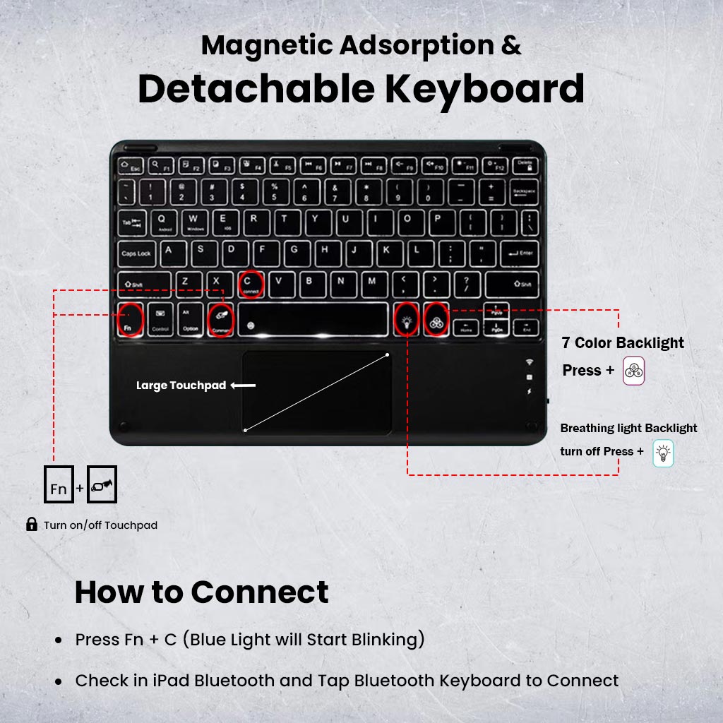RMSE11 Keyboard Case for Xiaomi Redmi Pad SE 11” 2023 bluetooth keyboard