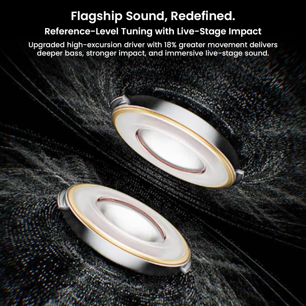Wireless earbuds with sleek design and glowing accents