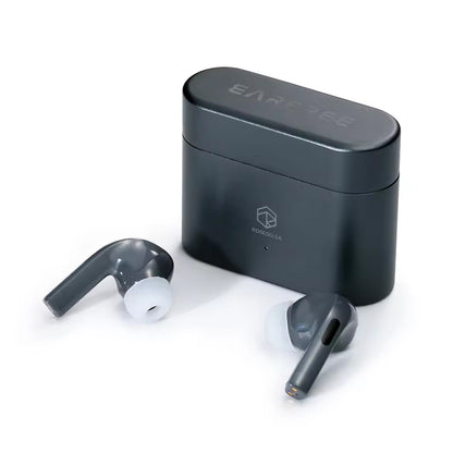 ROSESELSA EARFREE i5 ANC Wireless Earbuds in black with charging case, featuring ergonomic in-ear design for immersive audio and comfort.