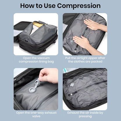 TECPHILE - 8081 Airpack Travel Vacuum Backpack Laptop Bag for Men 22L-45L Expandable