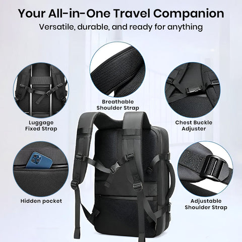 RZTX – 8081 Airpack Travel Vacuum Backpack Laptop Bag for Men 22L-45L Expandable - 0