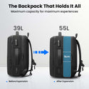 RZTX - Smart Airpack Vacuum Compression Travel Backpack 39-55L Expandable - 3