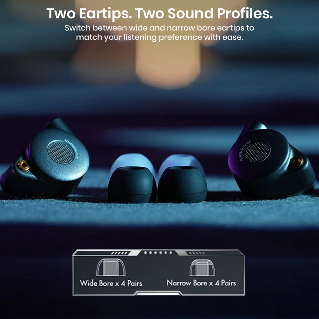 In-ear monitors compatible with various devices featuring interchangeable plug options