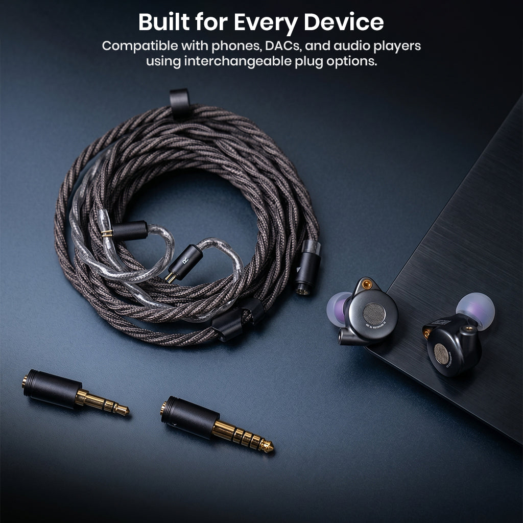 Audio cables with interchangeable plugs for versatile device compatibility