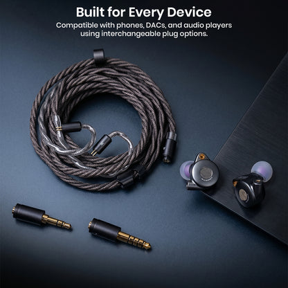 Audio cables with interchangeable plugs for versatile device compatibility