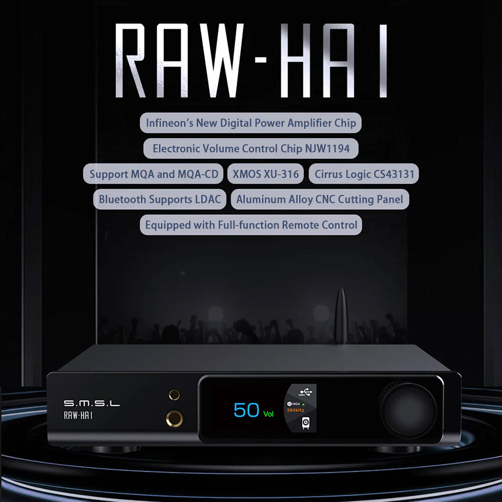 S.M.S.L RAW-HA1 CS43131 Desktop DAC & Power Amplifier