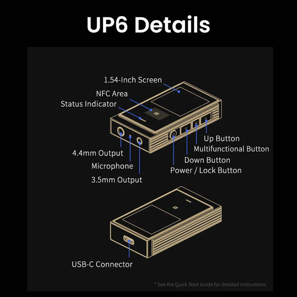 SHANLING - UP6 Dual ES9069Q Portable Bluetooth DAC & Amp - 7