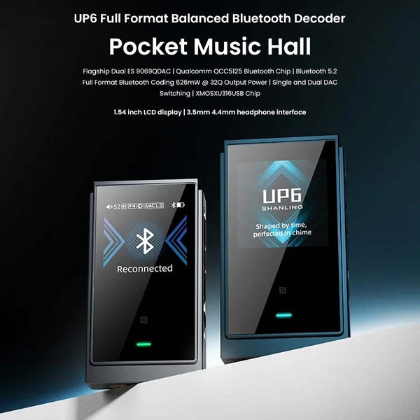 SHANLING - UP6 Dual ES9069Q Portable Bluetooth DAC & Amp - 3