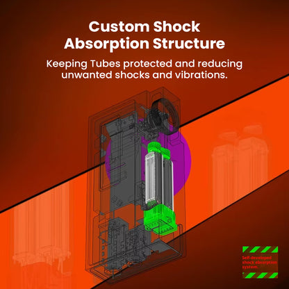 SHANLING UA7 DAC/AMP internal shock absorption structure protecting vacuum tubes from vibrations and enhancing durability.