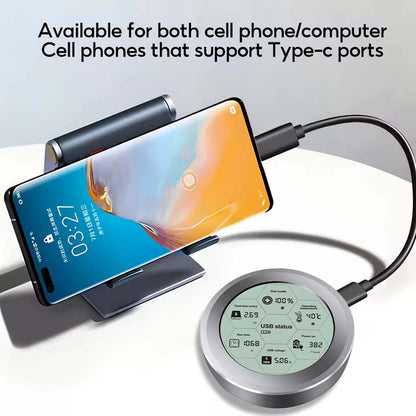 ShuoLe NVMe 256GB SSD Enclosure with Digital SSD Health Tracker connected to a smartphone via Type-C port. High-speed data transfer up to 10Gbps.