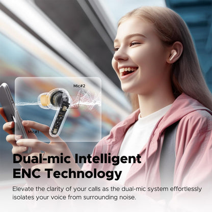 SoundPEATS Clear True Wireless Earbuds Dual ENC Mic, Gaming Mode, App Control