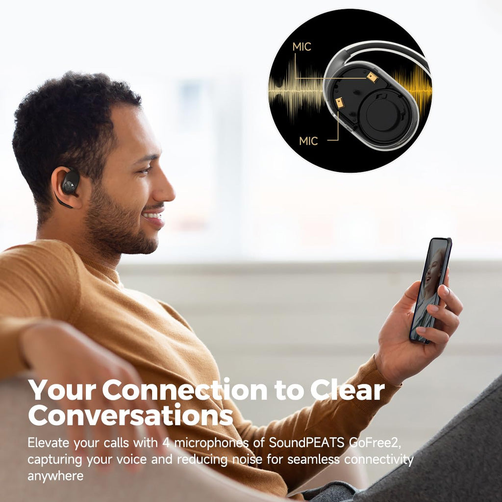 SoundPEATS - Gofree 2+ Wireless Open Ear Earbuds True Wireless