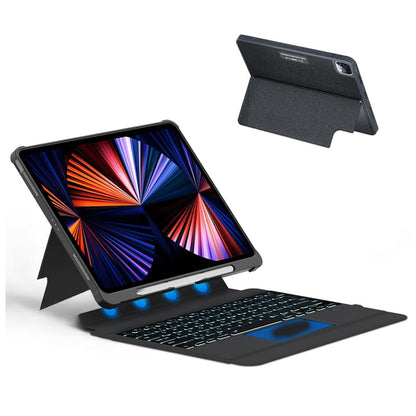 T5304D Keyboard Case for iPad Pro 11 inch M4 2024 with detachable backlit keyboard, touchpad, and magnetic kickstand for laptop-style use.