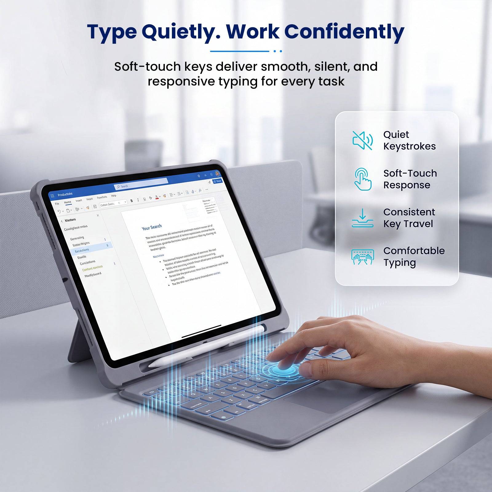 T5510D Smart Keyboard Case for iPad Pro 13 inch M5, M4 with Touchpad