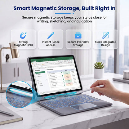 T5510D Smart Keyboard Case for iPad Pro 13 inch M5, M4 with Touchpad
