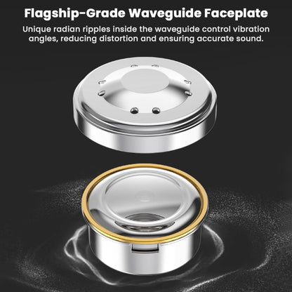 Flagship-grade waveguide faceplate of TANCHJIM NORA In ear Monitor designed to reduce distortion and enhance sound accuracy through vibration control.
