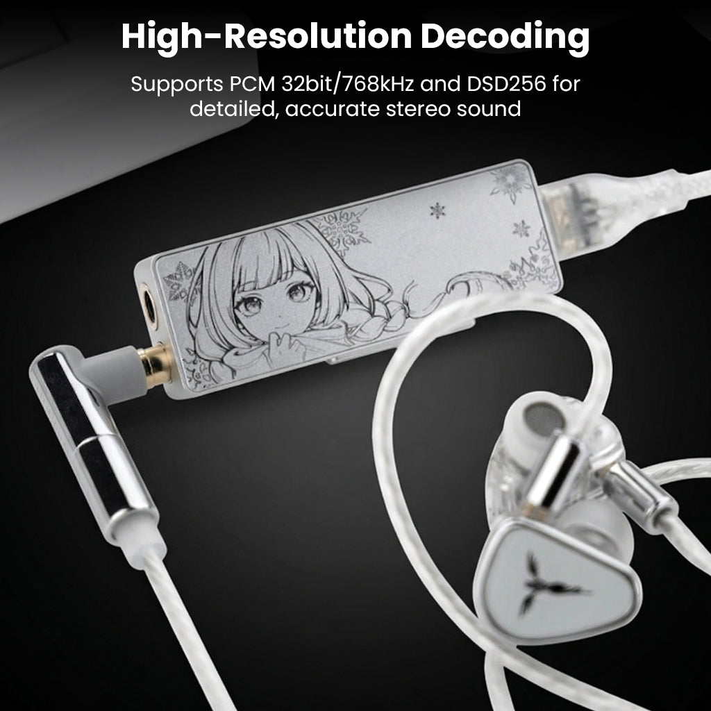 High-Resolution Decoding portable DAC & AMP with anime design