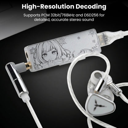 High-Resolution Decoding portable DAC & AMP with anime design