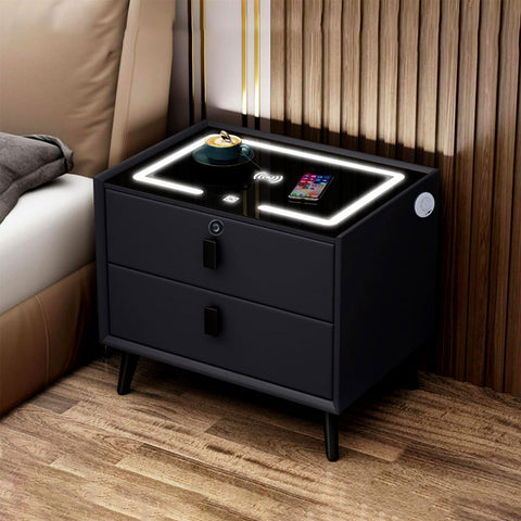 TECPHILE Smart Bedside Table with Wireless Charging