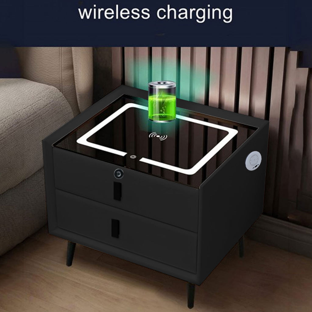 TECPHILE Smart Bedside Table with Wireless Charging 1